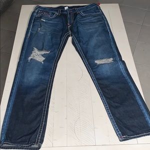 True Religion Slim Flap Natural Big T Red